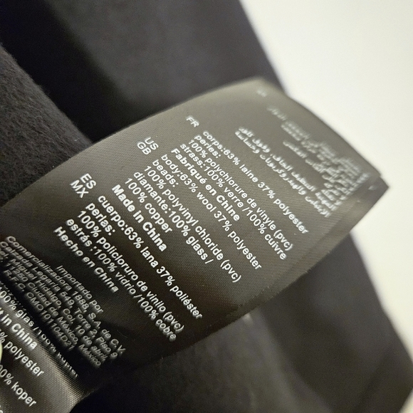 Sandro Versaille Embellished Sequined Wool Blend Black Jacket in Noir Small - Picture 14 of 16